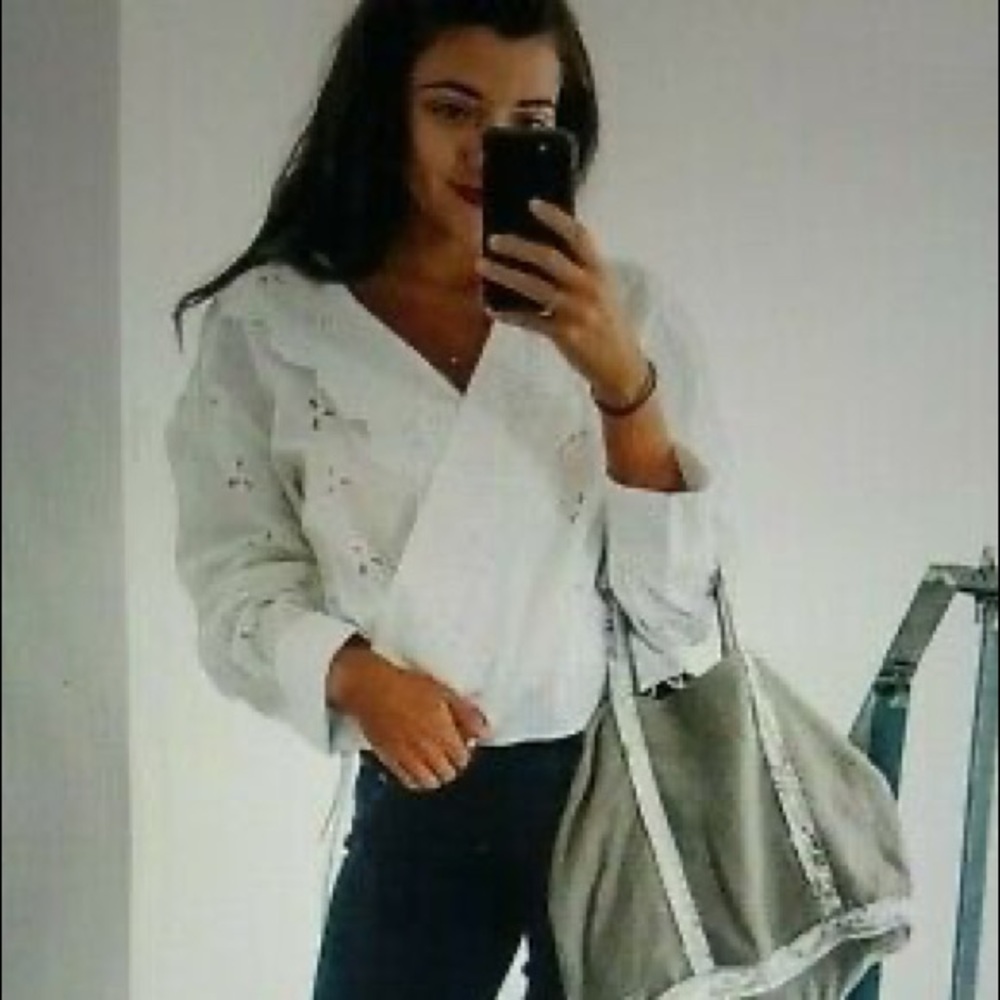 #Cybermondaysale ZARA POPLIN SHIRT CUTWORK EMBROIDERY